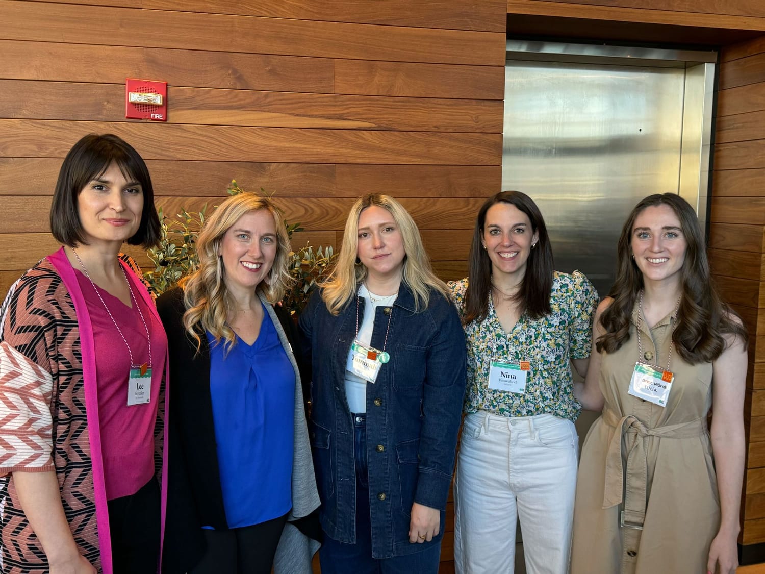 Five FFiH members, including Lee Gonzalez and Nina Kleaveland, at a networking event
